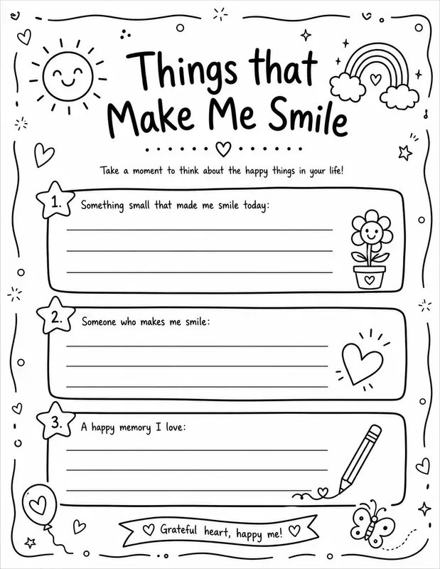 Cute Kids Gratitude Journal Page Creators