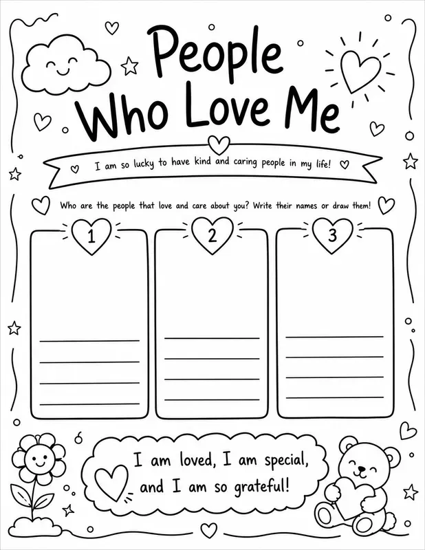 Cute Kids Gratitude Journal Page Creators