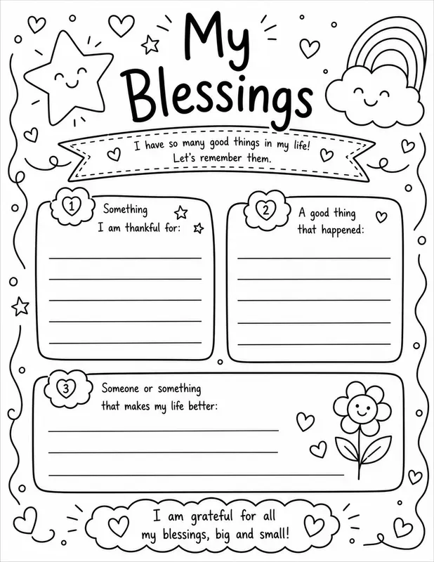 Cute Kids Gratitude Journal Page Creators