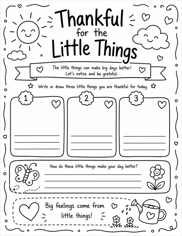 Cute Kids Gratitude Journal Page Creators