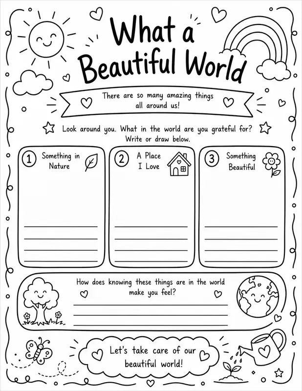 Cute Kids Gratitude Journal Page Creators