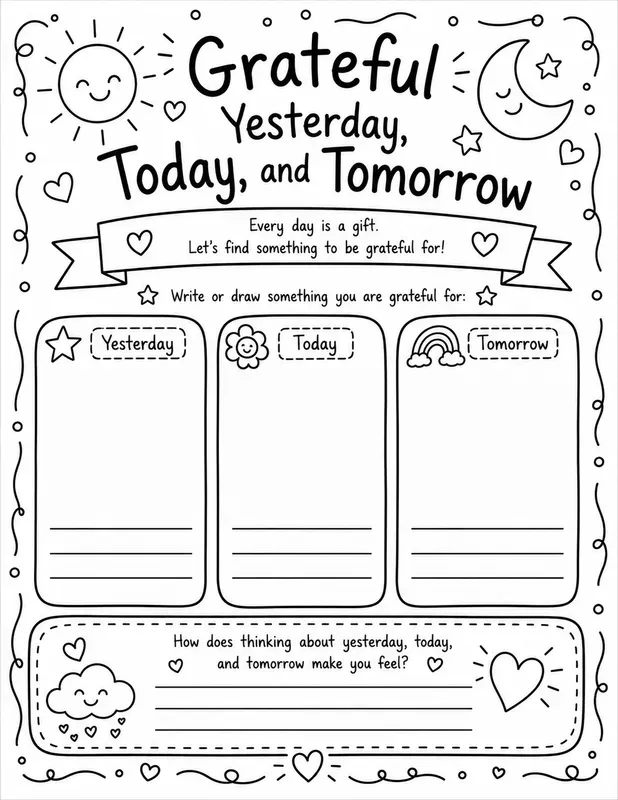 Cute Kids Gratitude Journal Page Creators