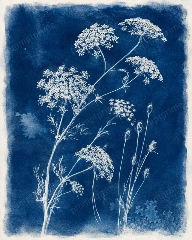 Botanical Cyanotype Art Prints
