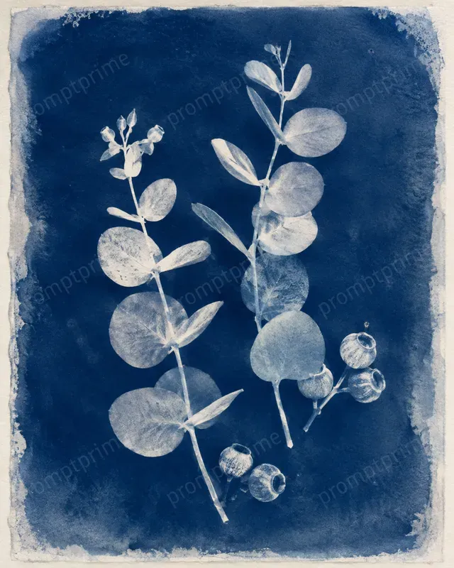 Botanical Cyanotype Art Prints