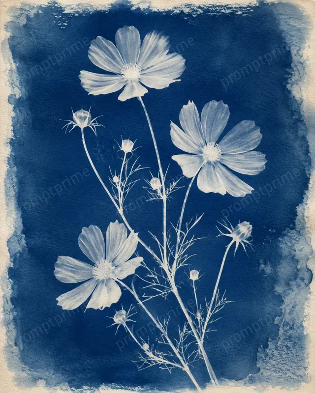 Botanical Cyanotype Art Prints