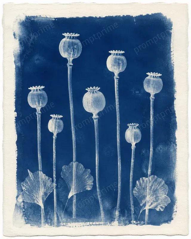 Botanical Cyanotype Art Prints