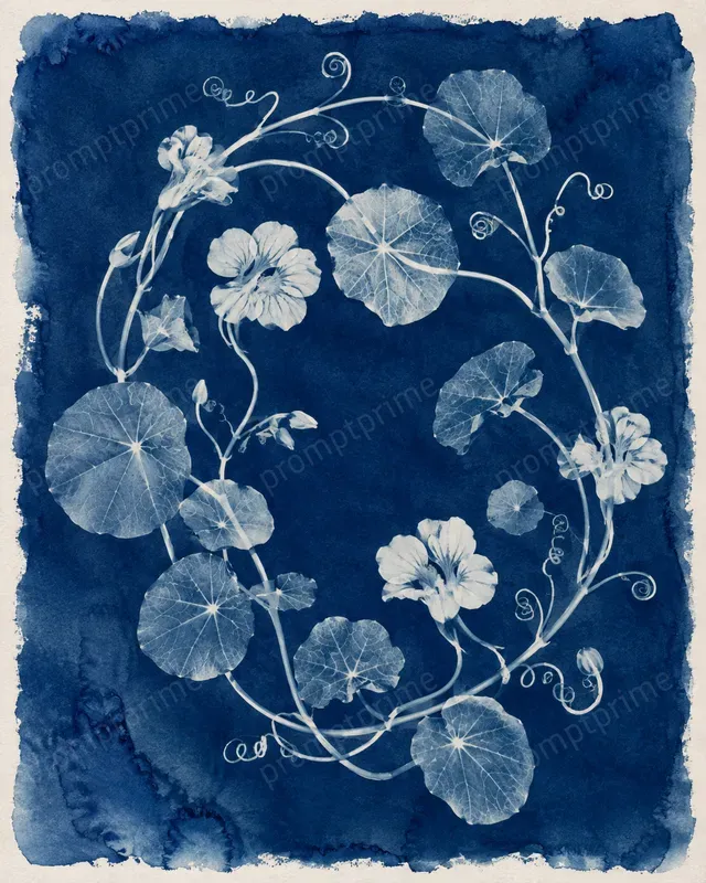 Botanical Cyanotype Art Prints