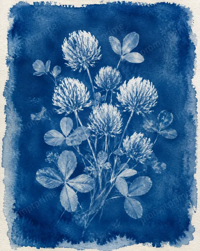 Botanical Cyanotype Art Prints