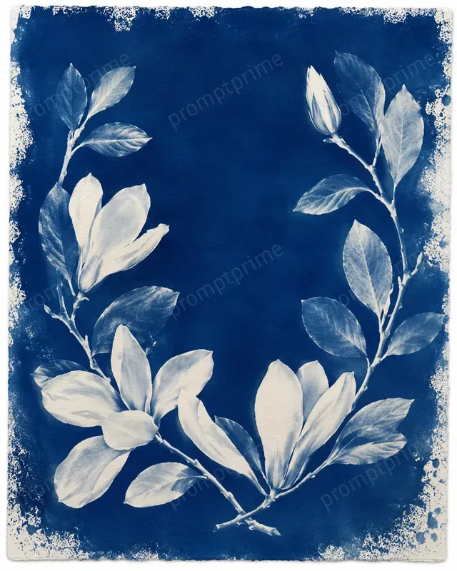 Botanical Cyanotype Art Prints