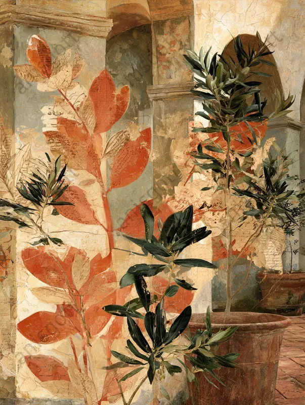 Mediterranean Fresco Botanical Collages