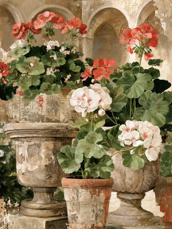 Mediterranean Fresco Botanical Collages