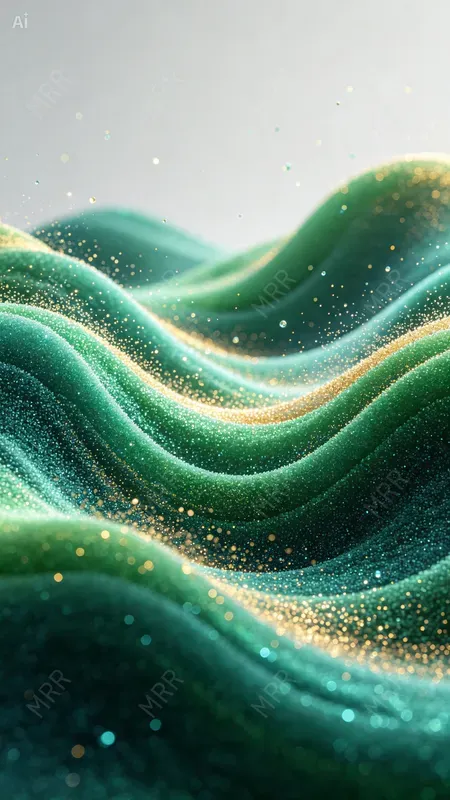 Glitter Particle Wave Landscapes