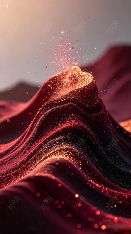 Glitter Particle Wave Landscapes