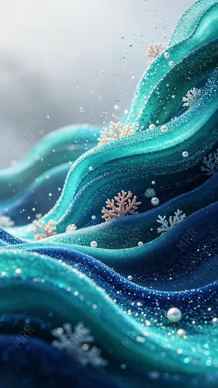 Glitter Particle Wave Landscapes