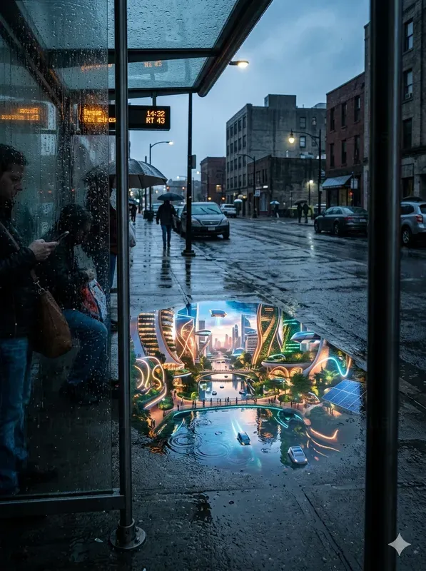 Solarpunk Reflections After Rain