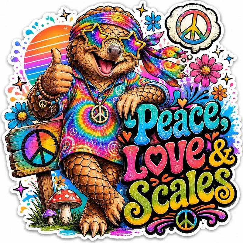 Retro Hippie Animal Sticker Quote Packs