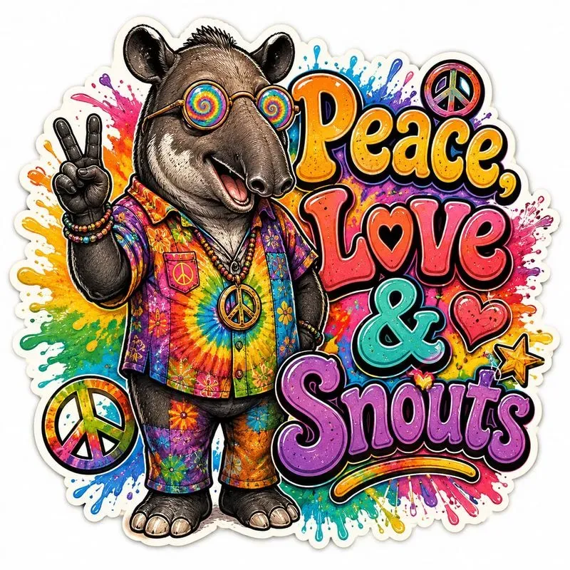Retro Hippie Animal Sticker Quote Packs