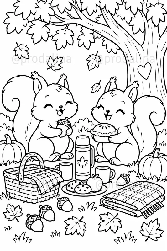 Cozy Fall Thanksgiving Coloring Pages