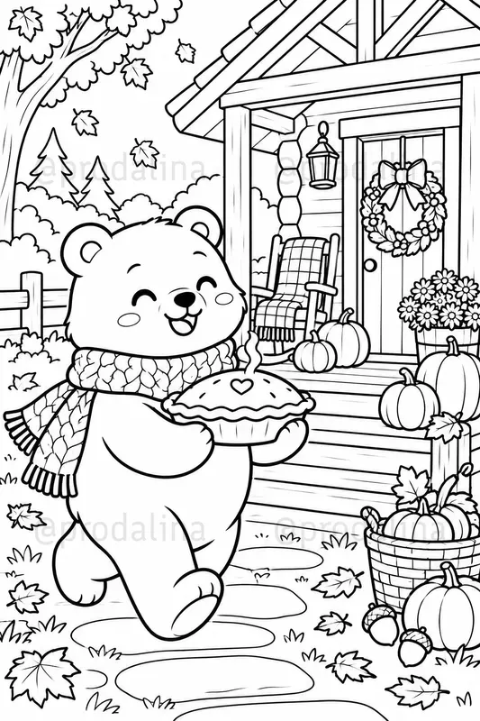 Cozy Fall Thanksgiving Coloring Pages