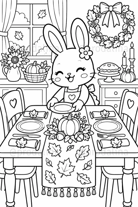 Cozy Fall Thanksgiving Coloring Pages