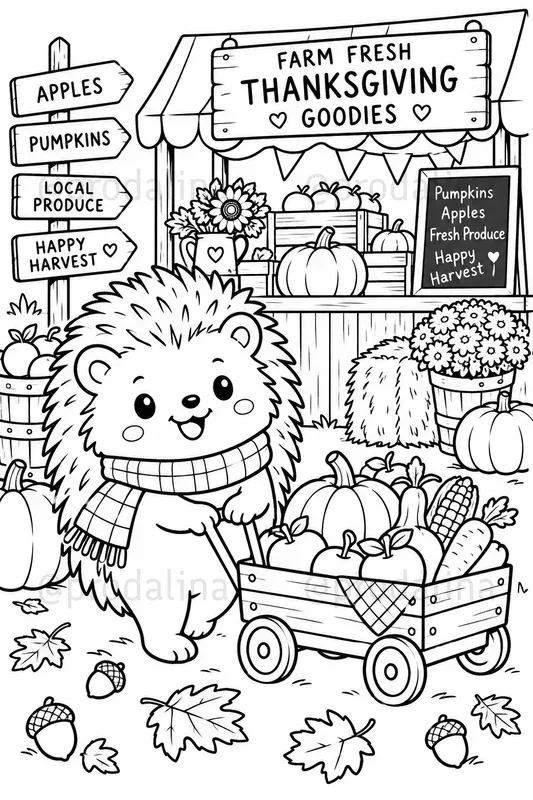Cozy Fall Thanksgiving Coloring Pages