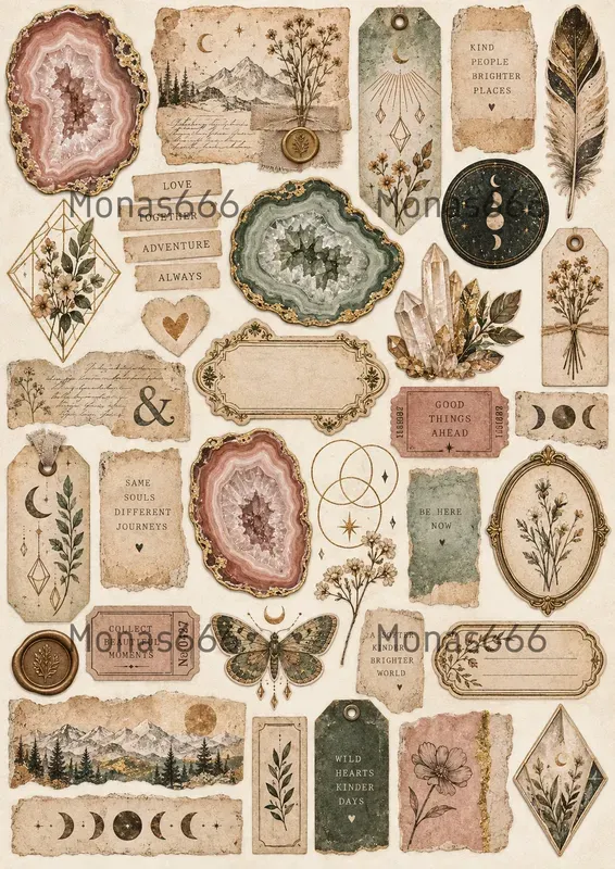 Boho Wedding Junk Journal Ephemera