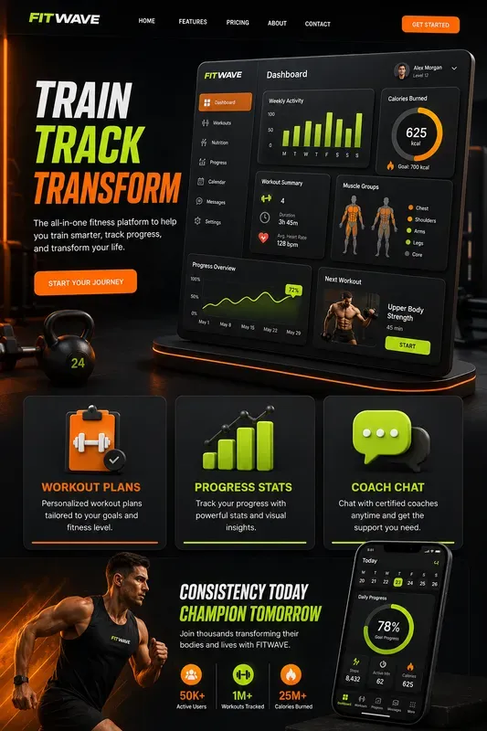 3D Saas Landing Page Studios