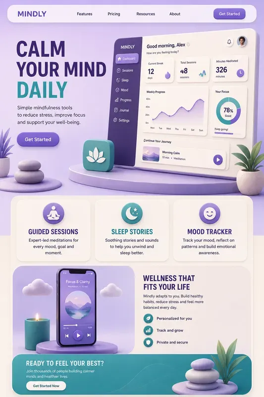 3D Saas Landing Page Studios