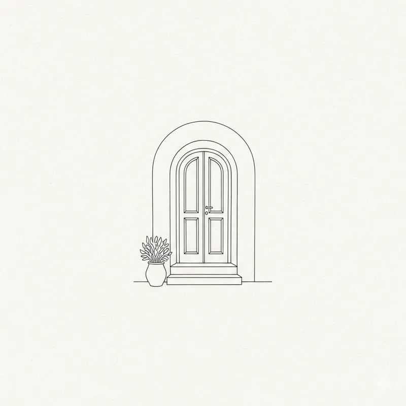 Minimalist Editorial Ink Sketch Scenes