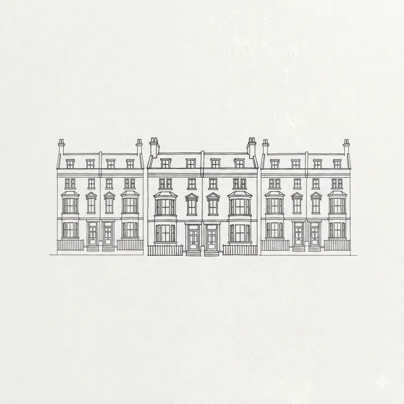 Minimalist Editorial Ink Sketch Scenes