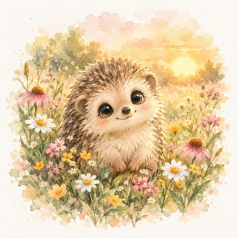 Watercolor Woodland Animal Art