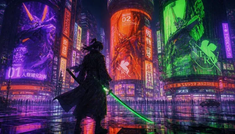 Cyberpunk Anime Megacities