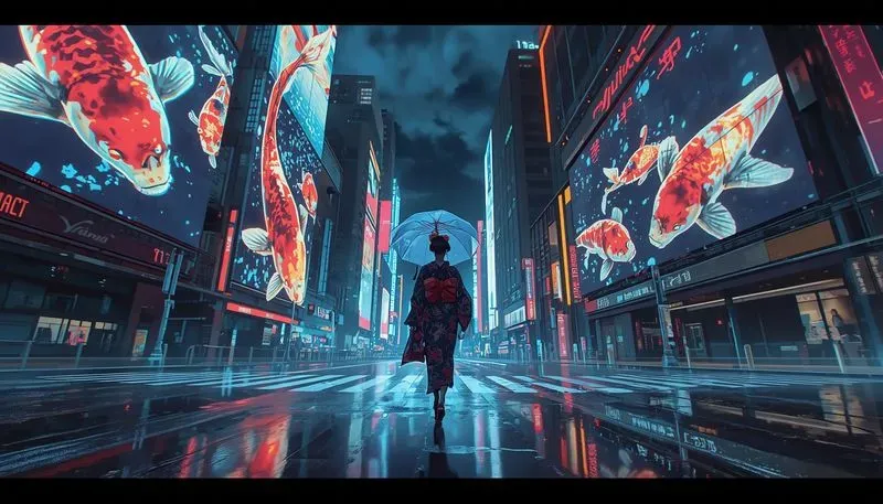 Cyberpunk Anime Megacities