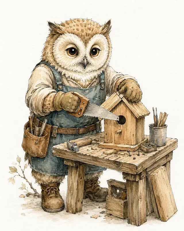 Whimsical Working Animals Watercolors