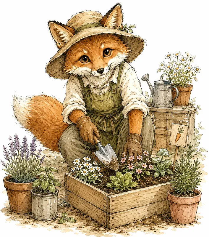 Whimsical Working Animals Watercolors