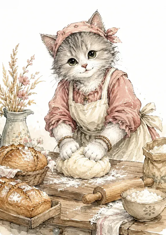 Whimsical Working Animals Watercolors