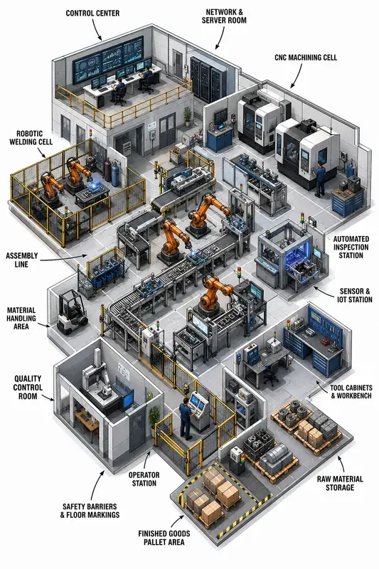 Isometric Technical Cutaway Scenes