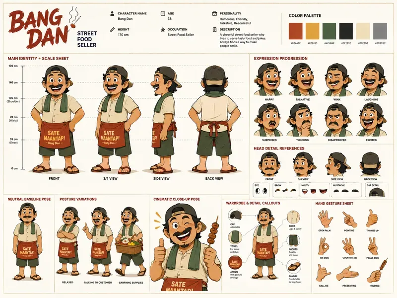 2D Cartoon Character Sheet Pros