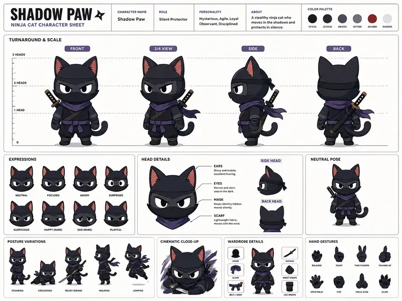2D Cartoon Character Sheet Pros