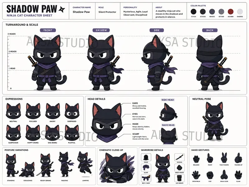 2D Cartoon Character Sheet Pros