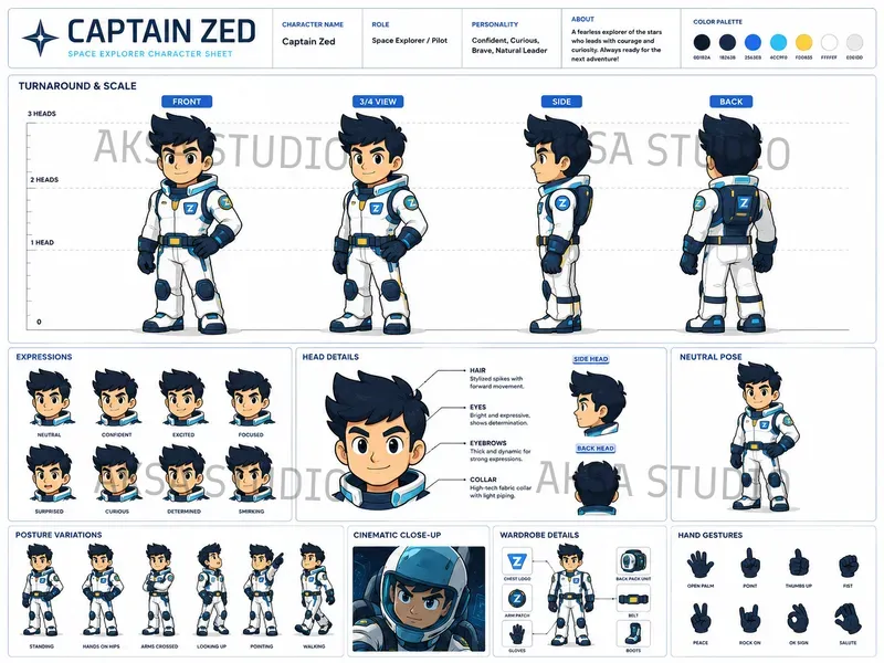2D Cartoon Character Sheet Pros