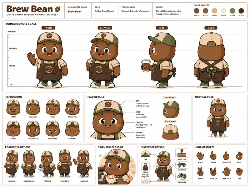 2D Cartoon Character Sheet Pros