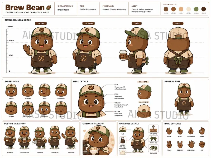 2D Cartoon Character Sheet Pros