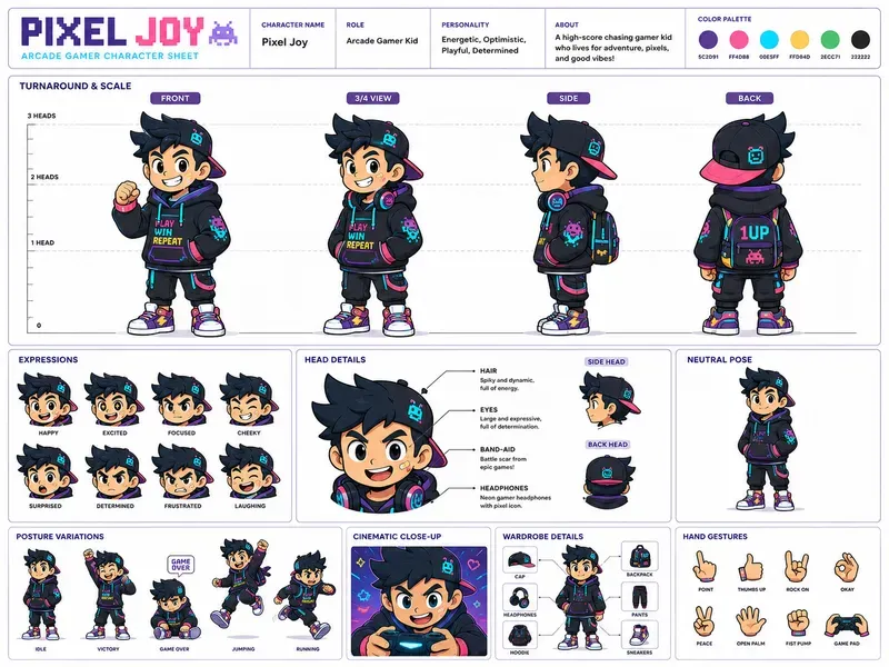 2D Cartoon Character Sheet Pros