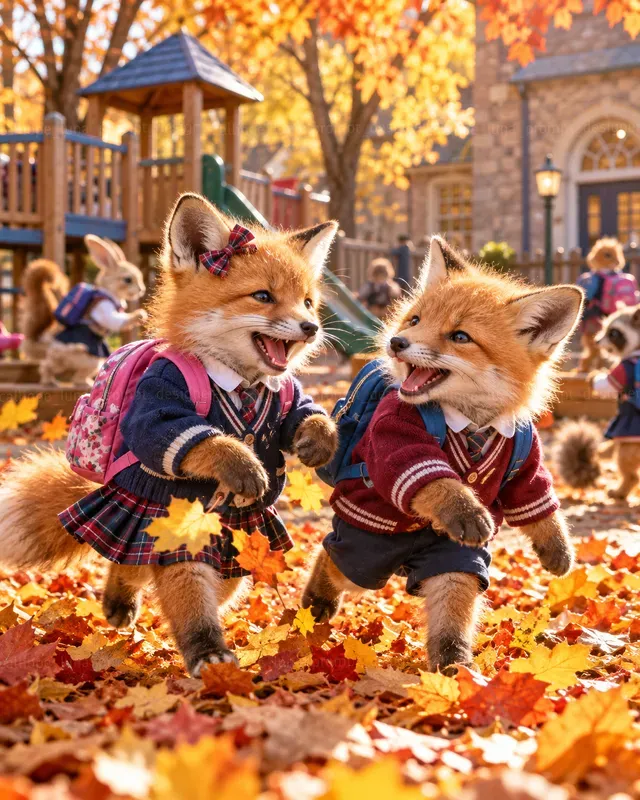 Hyperrealistic Baby Animal School Days