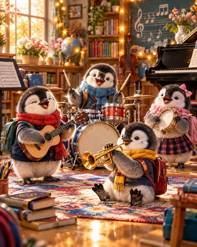 Hyperrealistic Baby Animal School Days