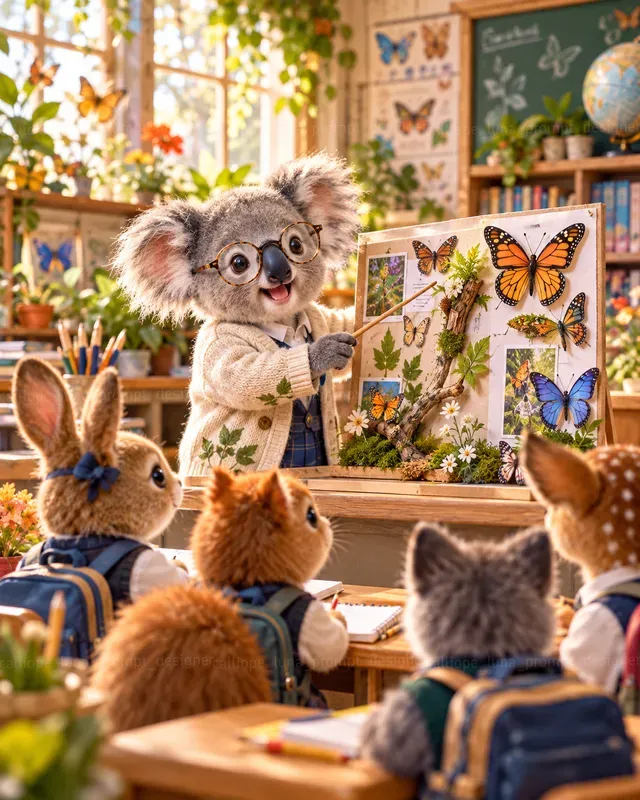 Hyperrealistic Baby Animal School Days