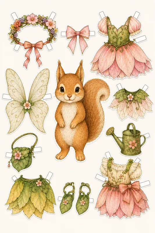 Strawberry Bunny Vintage Dressup Sheets