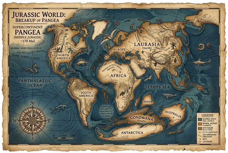 Prehistoric World Map Graphic Assets