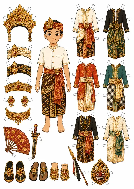 Balinese Folk Paper Dolls